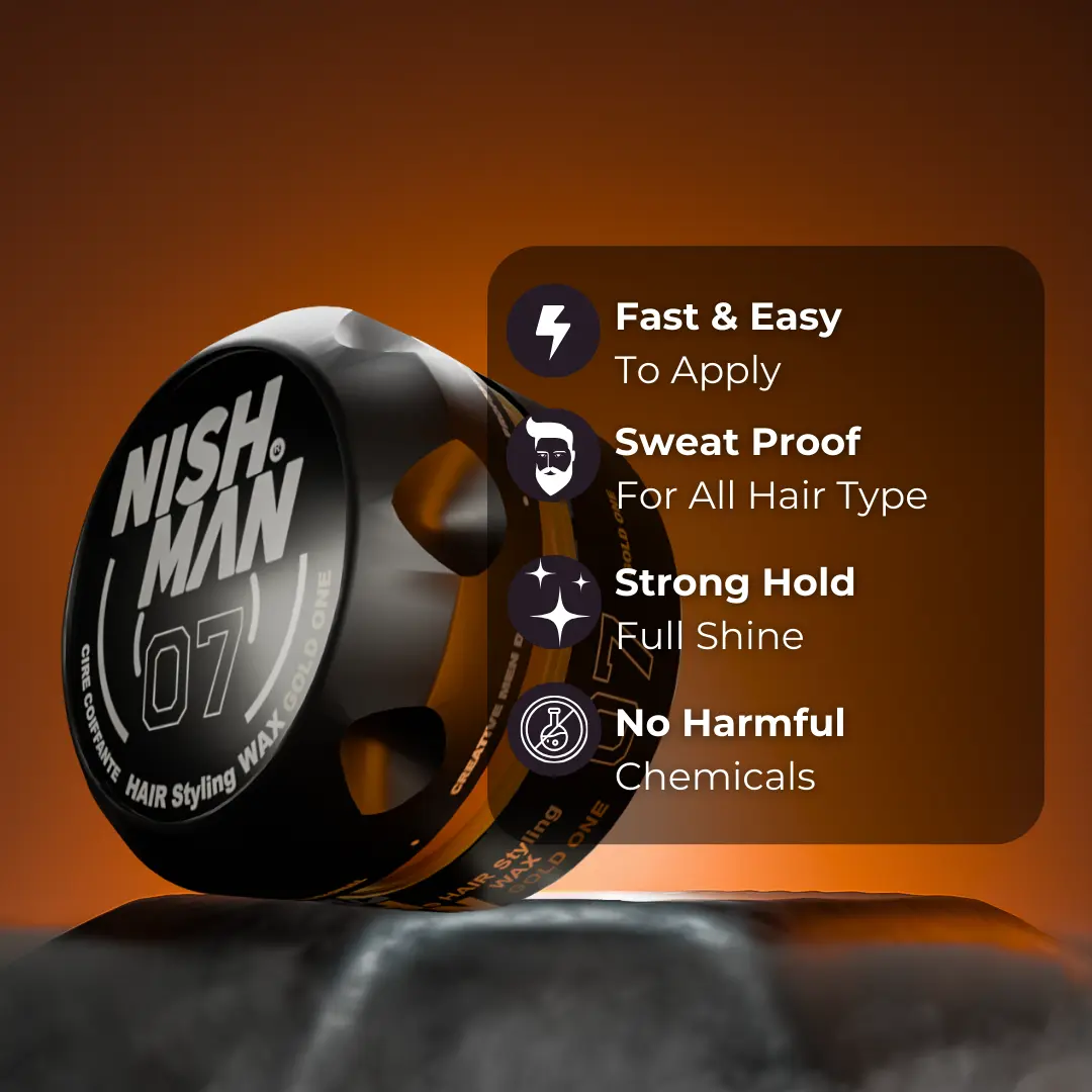 Nishman Aqua Wax 07 Gold | Ultra Hold & Ultra Shine 100ml - Image 4