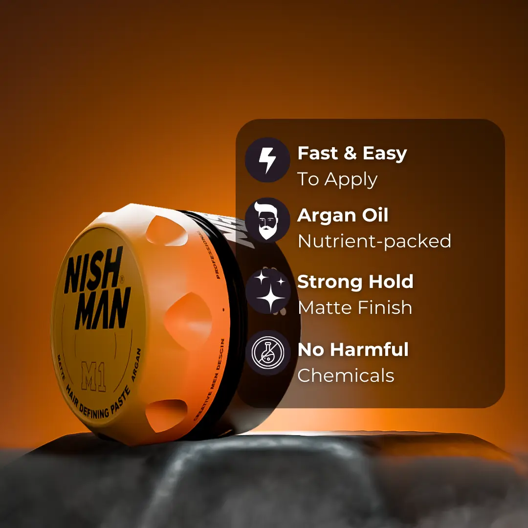 Nishman Defining Matte Paste Argan M1 | Full hold & Zero Shine 100ml - Image 3