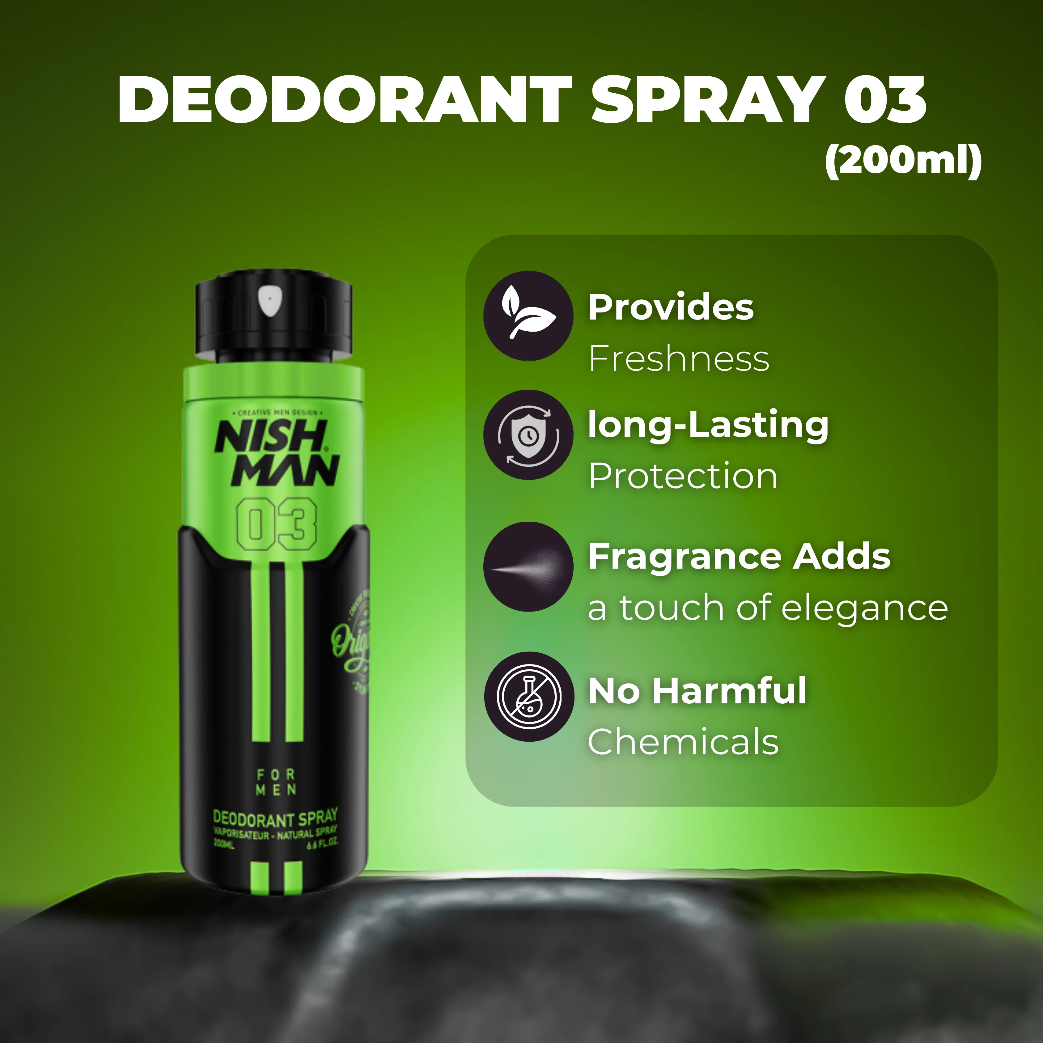Nishman Deodorant –  DIOR SAUVAGE 03 (200 ml) - Image 3