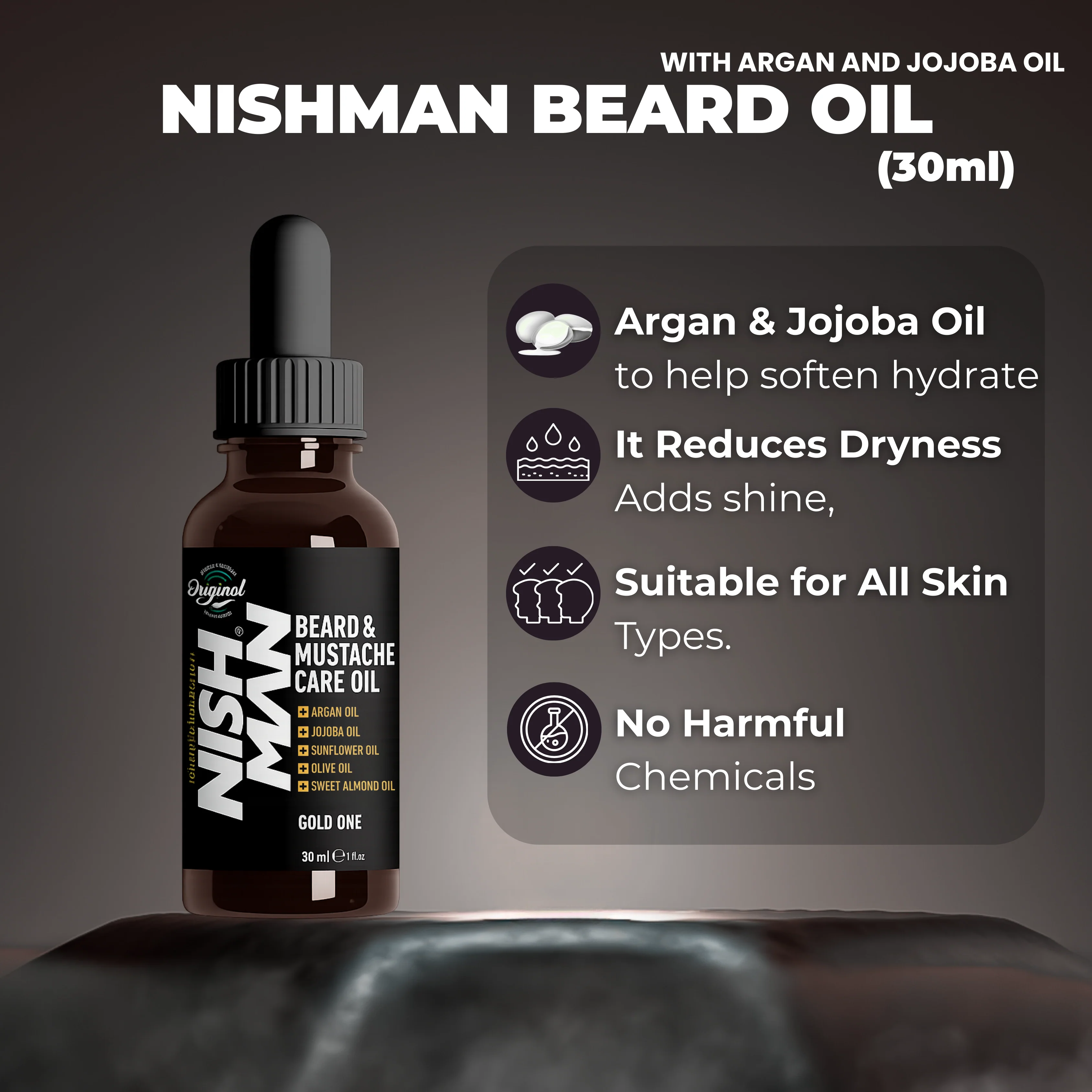Nishman Beard & Mustache Care Oil – 30 ml - Image 3
