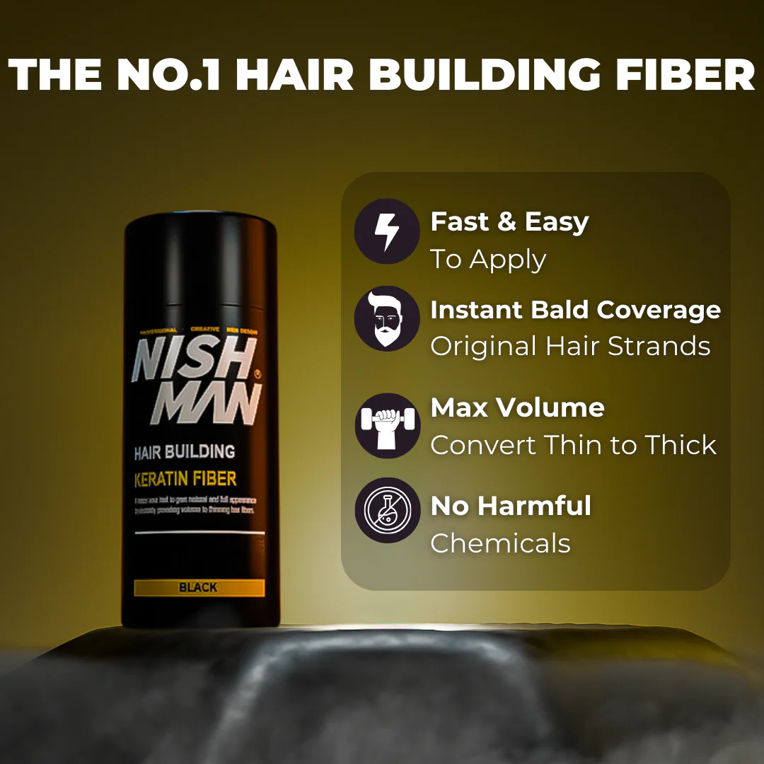 Nishman Hair Building Keratin Fiber Black - Image 2