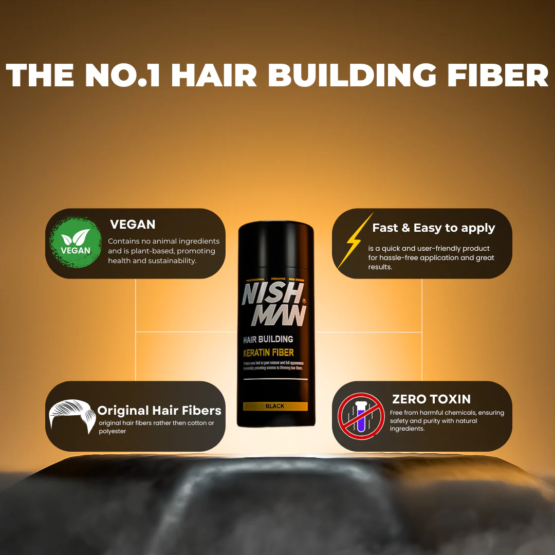 Nishman Hair Building Keratin Fiber Black - Image 3