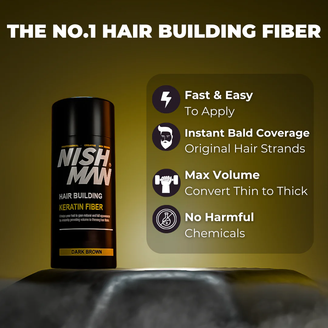 Nishman Hair Building Keratin Fiber Dark Brown - Image 2