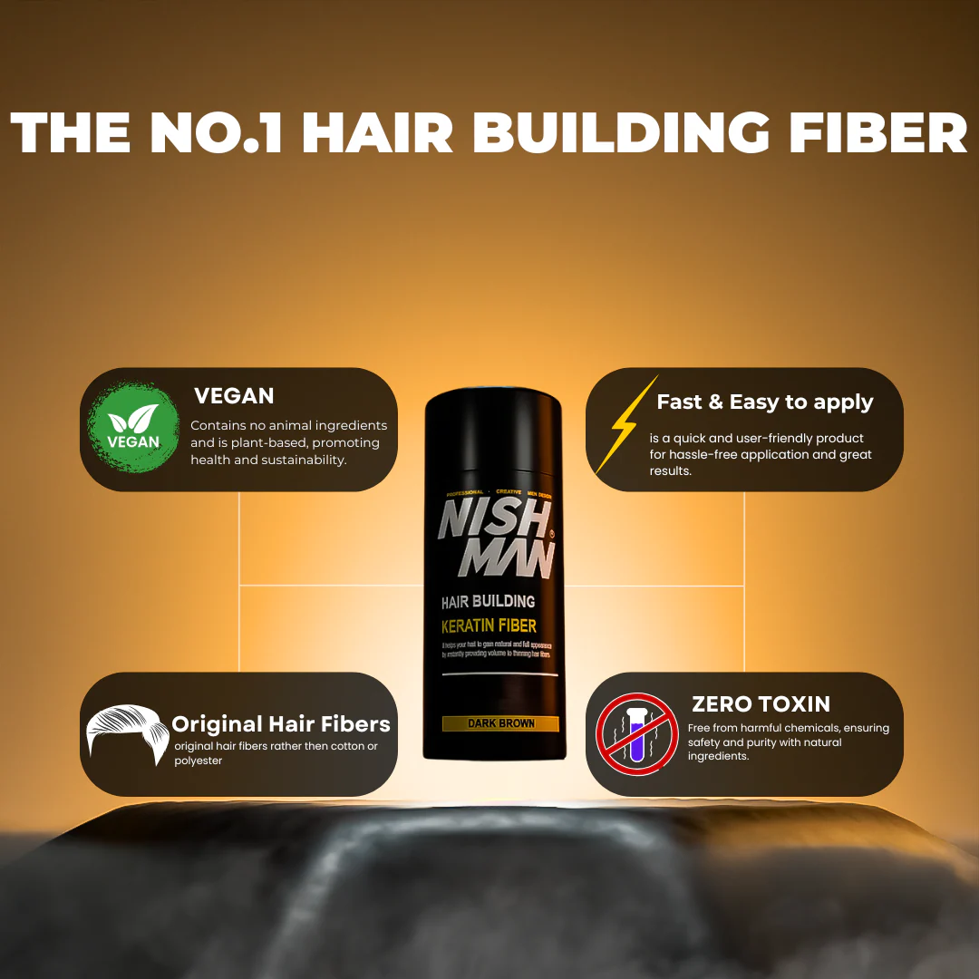 Nishman Hair Building Keratin Fiber Dark Brown - Image 3