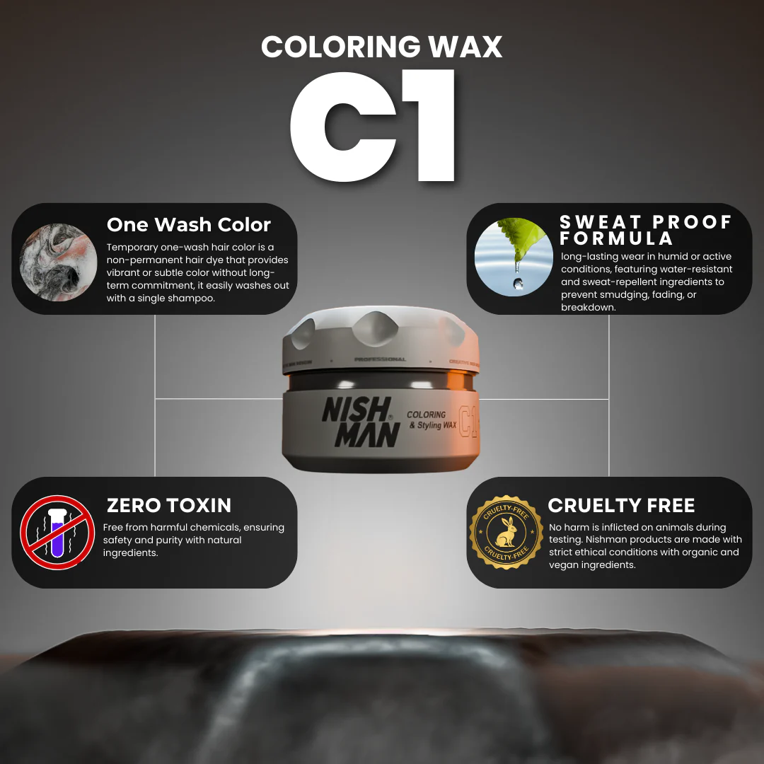 Nishman Premium Coloring Wax Light Silver | Temporary One Wash Color 100 ml - Image 4