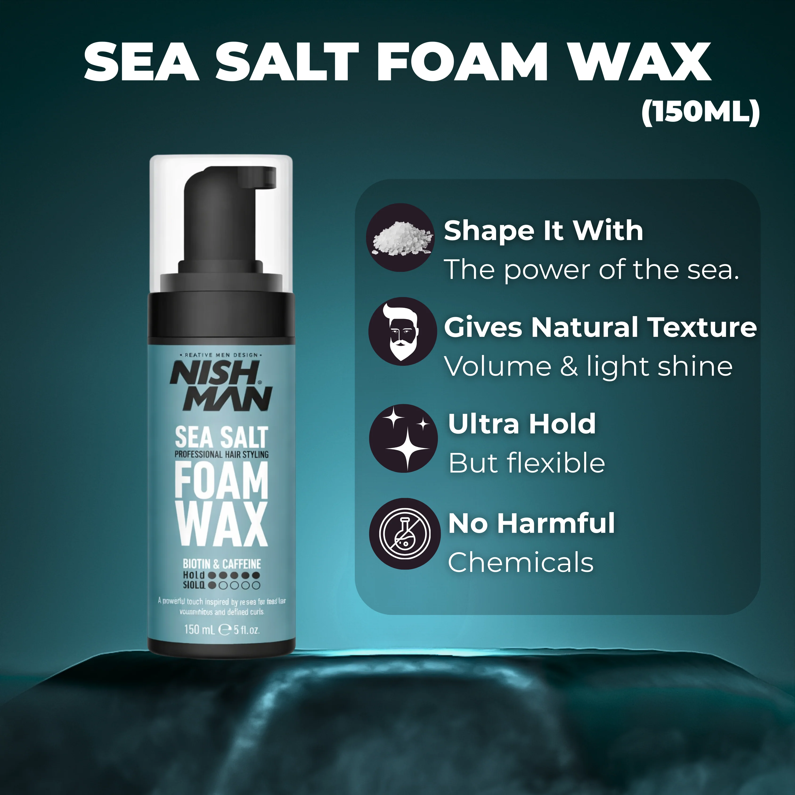 Nishman Sea Salt Foam Wax (Styling Foam Wax) - Image 3