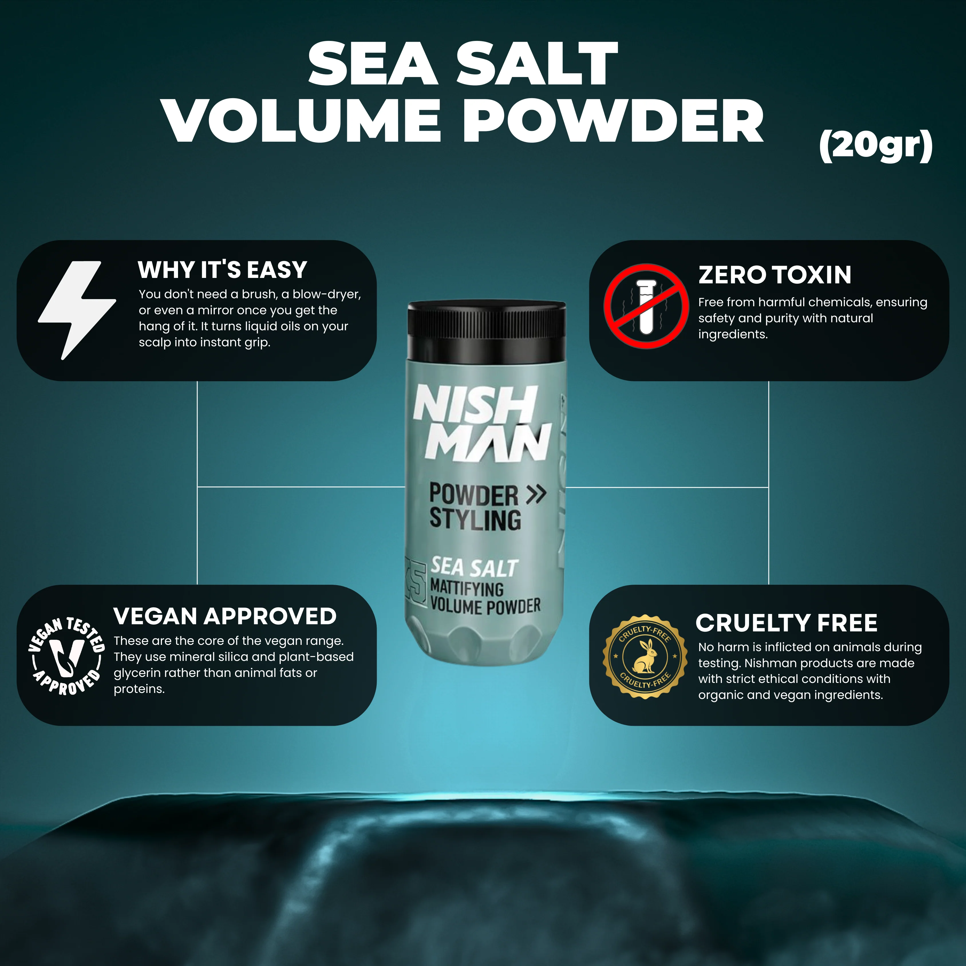 Nishman Sea Salt Mattifying Volume Powder (“X5”) - Image 3