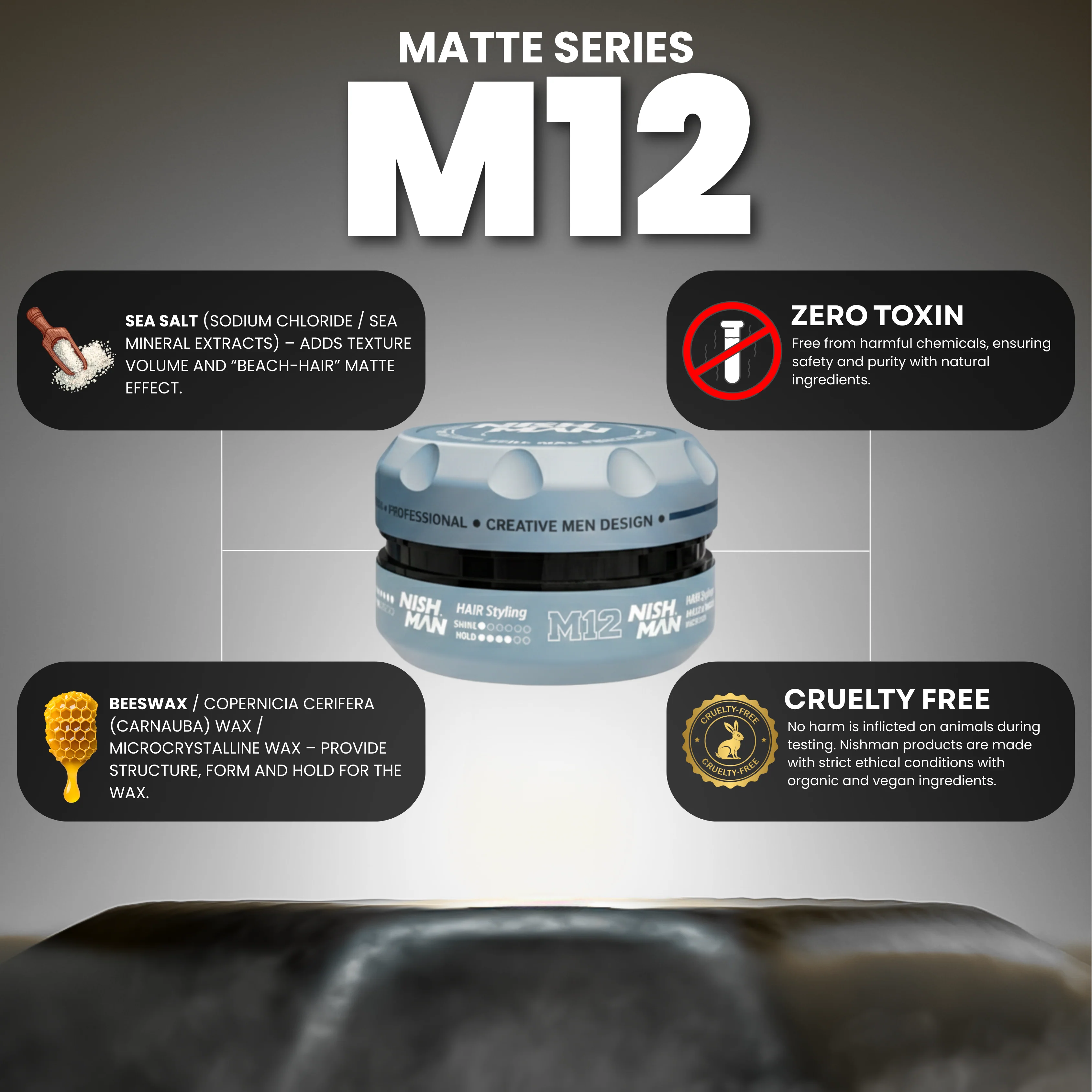Nishman Strong Fixing Matte Wax M12 - Image 2