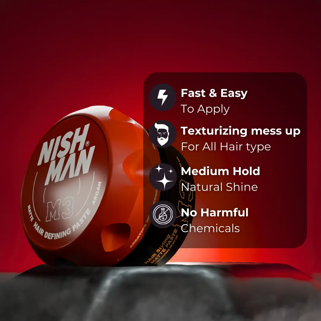 Nishman Texturizing Matte Paste M3 | Medium Hold & Low Shine 100ml - Image 3