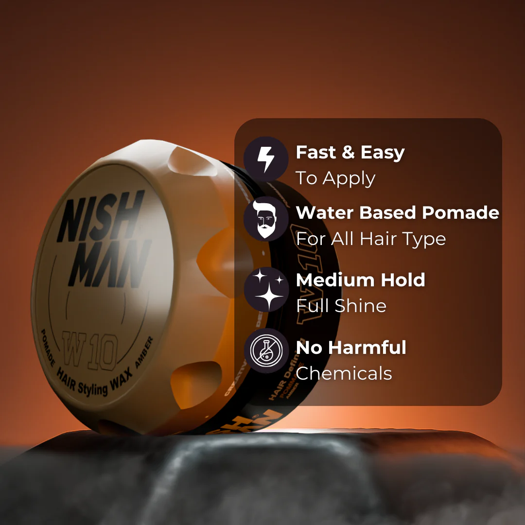 Nishman Water Based Pomade W10 | Medium Hold & Full Shine 100ml - Image 3